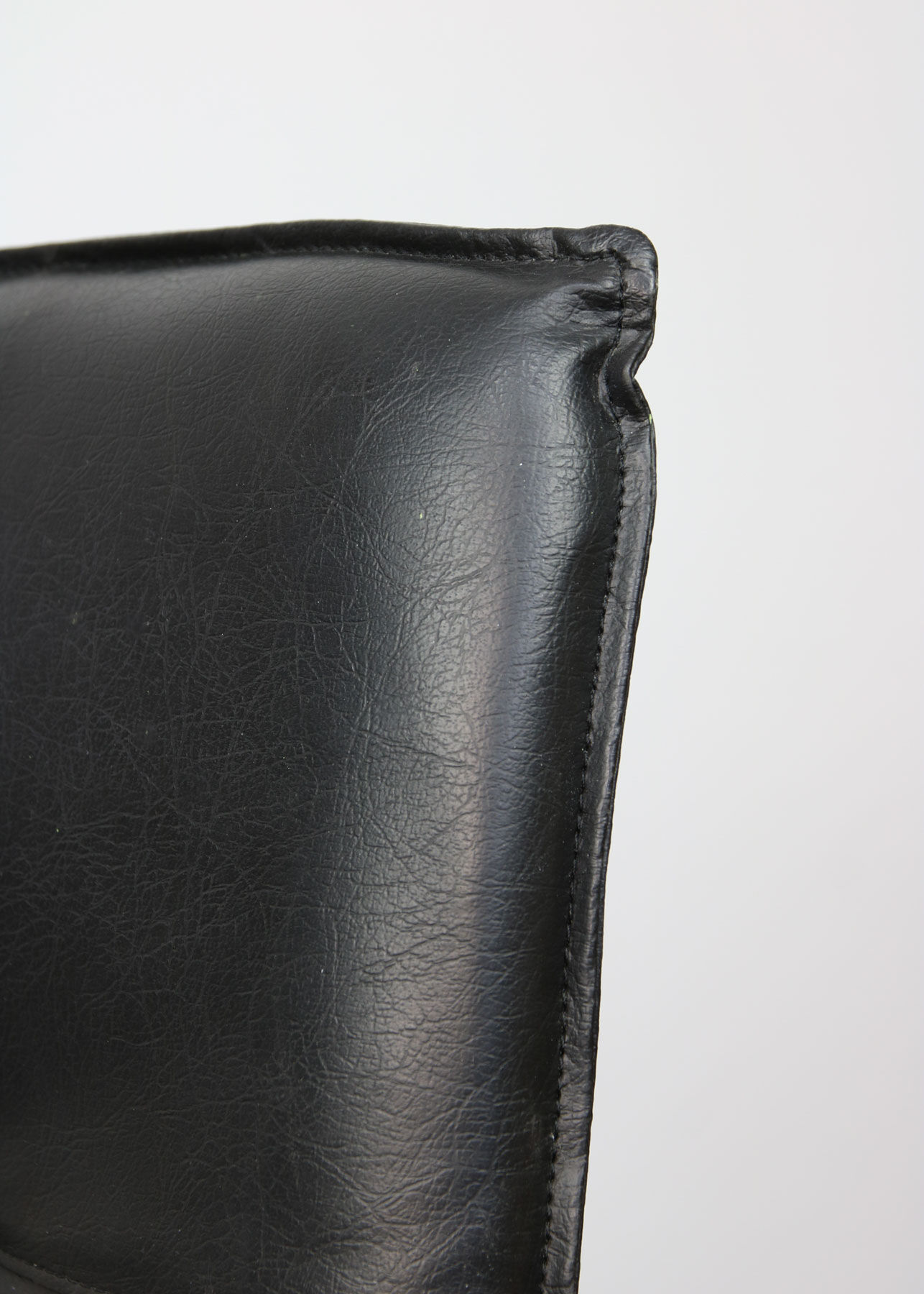 Vintage black leatherette office cantilever chair, 1970s