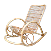 Rocking-chair in rattan 1960s