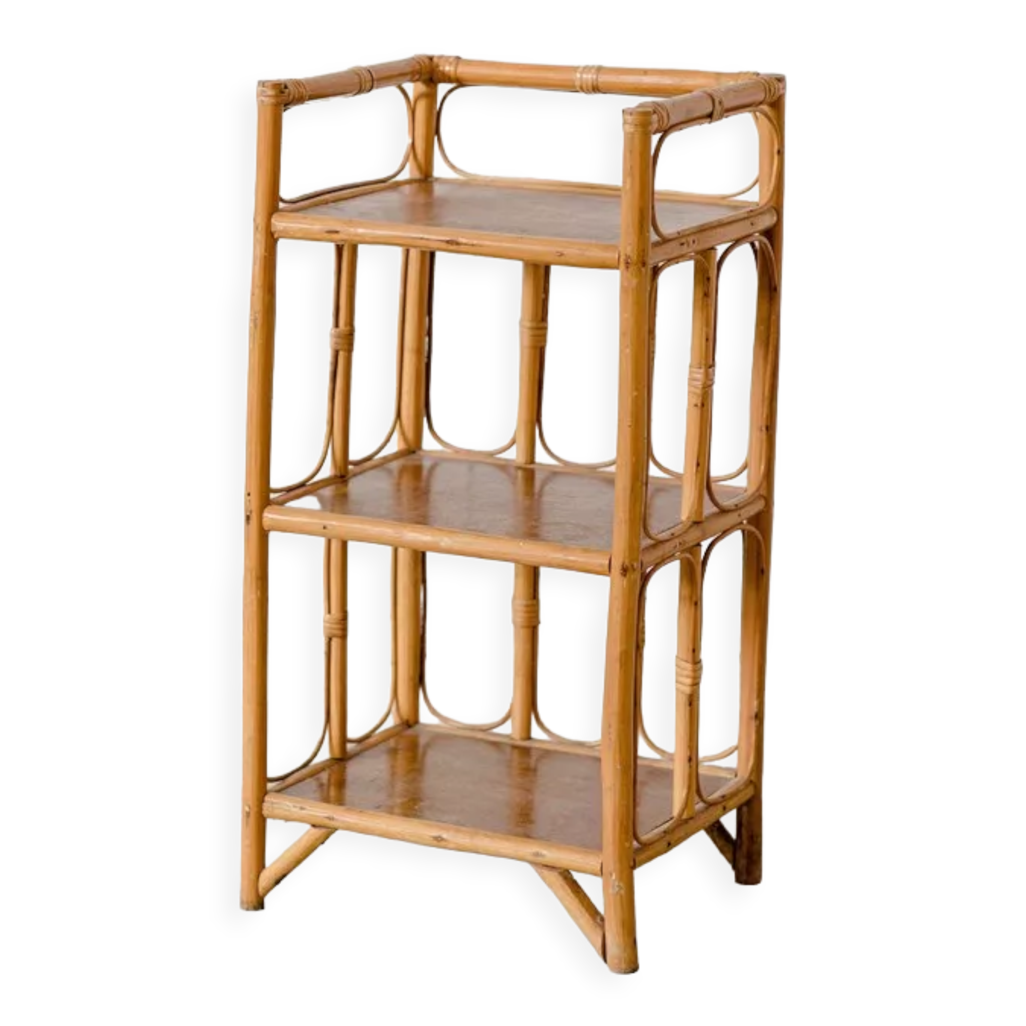 Vintage rattan bedside table