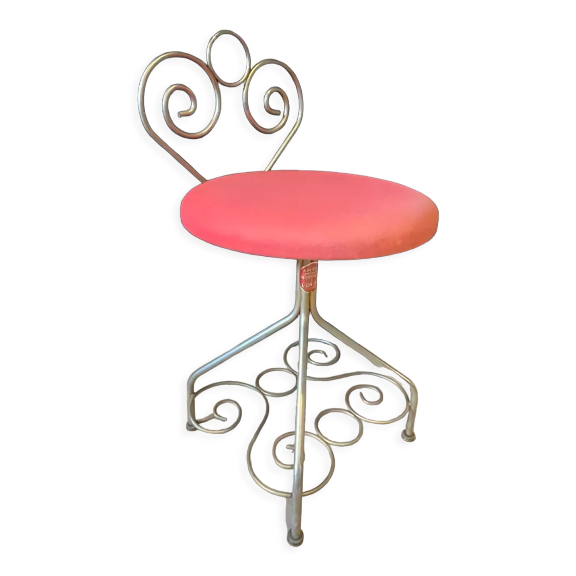 Gilded wrought iron chair 50s