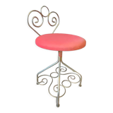 Chaise en fer forgé doré années 50