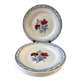 Lot de 5 assiettes plates digoin sarreguemines modèle juliette / nina rosa années 50