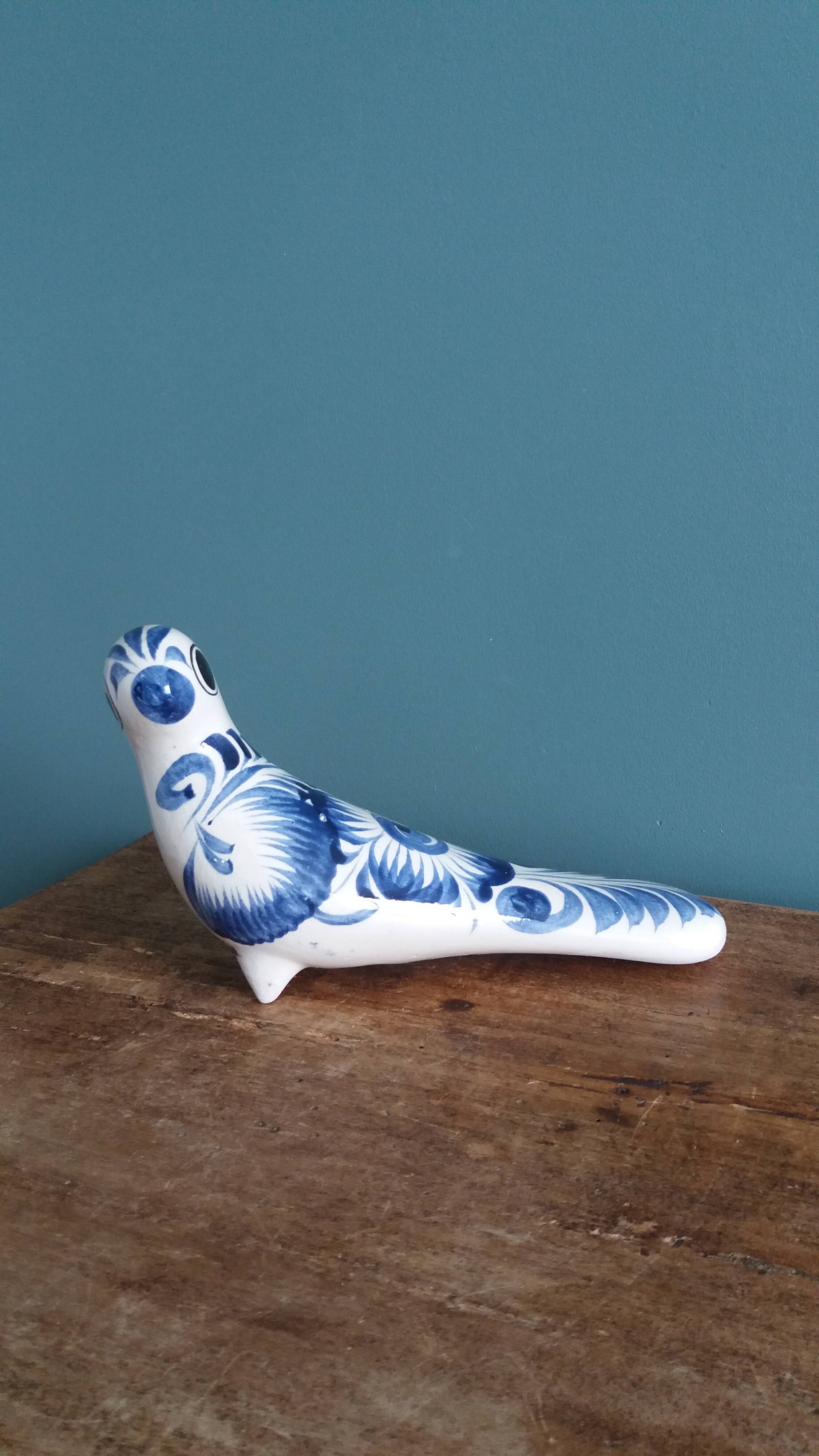 Ceramic bird, hand-painted, Mexico