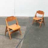 Set of folding chairs for children SE 18 German mid-century by Egon Eiermann for Wilde+Spieth, 1950s
