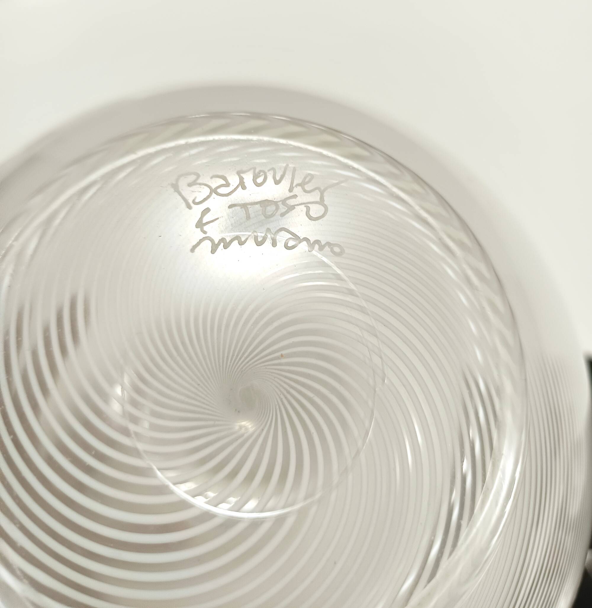 Murano Glass Vase by Ercole Barovier for Barovier & Toso with White Canes,