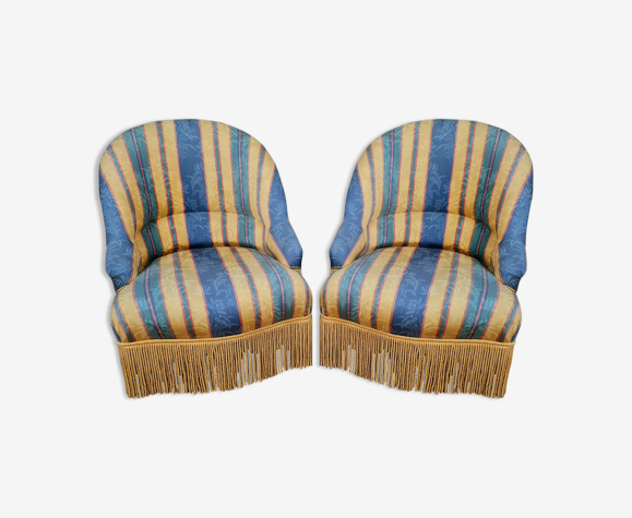 Paire de fauteuils crapauds époque Napoléon III vers 1850
