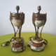 Paire de lampes athéniennes en marbre et bronze