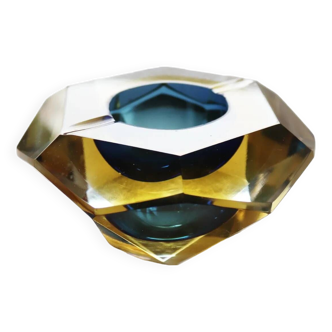 Vintage faceted and colored murano glass ashtray