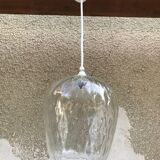 Old molded glass + support white 70s vintage suspension