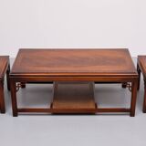 Drexel Chippendale Coffee table and 2 insert Tables 1970s