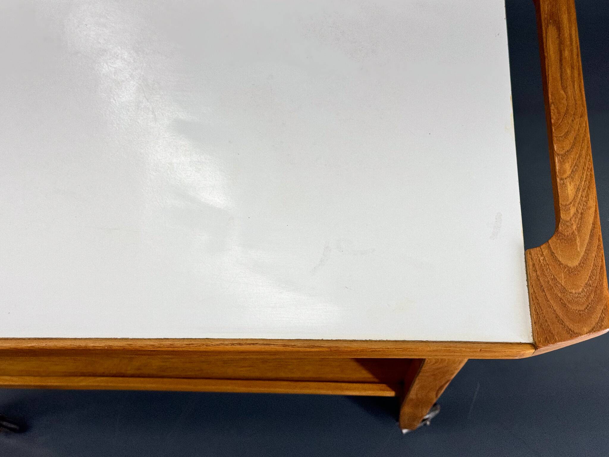 Vintage Wood and Plywood Serving Cart, 1970's