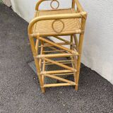 Bamboo rattan shelf