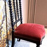 Napoleon III Prie Dieu chair, black wood, red velvet, 1900