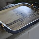 Large leather and fiberglass tray Manufacture Manover