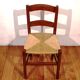 Chaise enfants vintage en bois et paille