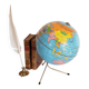 Globe terrestre en métal , Taride ,  tripode, années 60