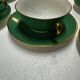 Service 14 Tasse et sous-tasse à Bouillon Art-Deco Vert Émeraude et Or