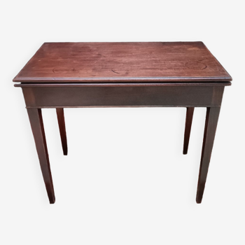 Game table, solid wood and mahogany veneer, nineteenth century