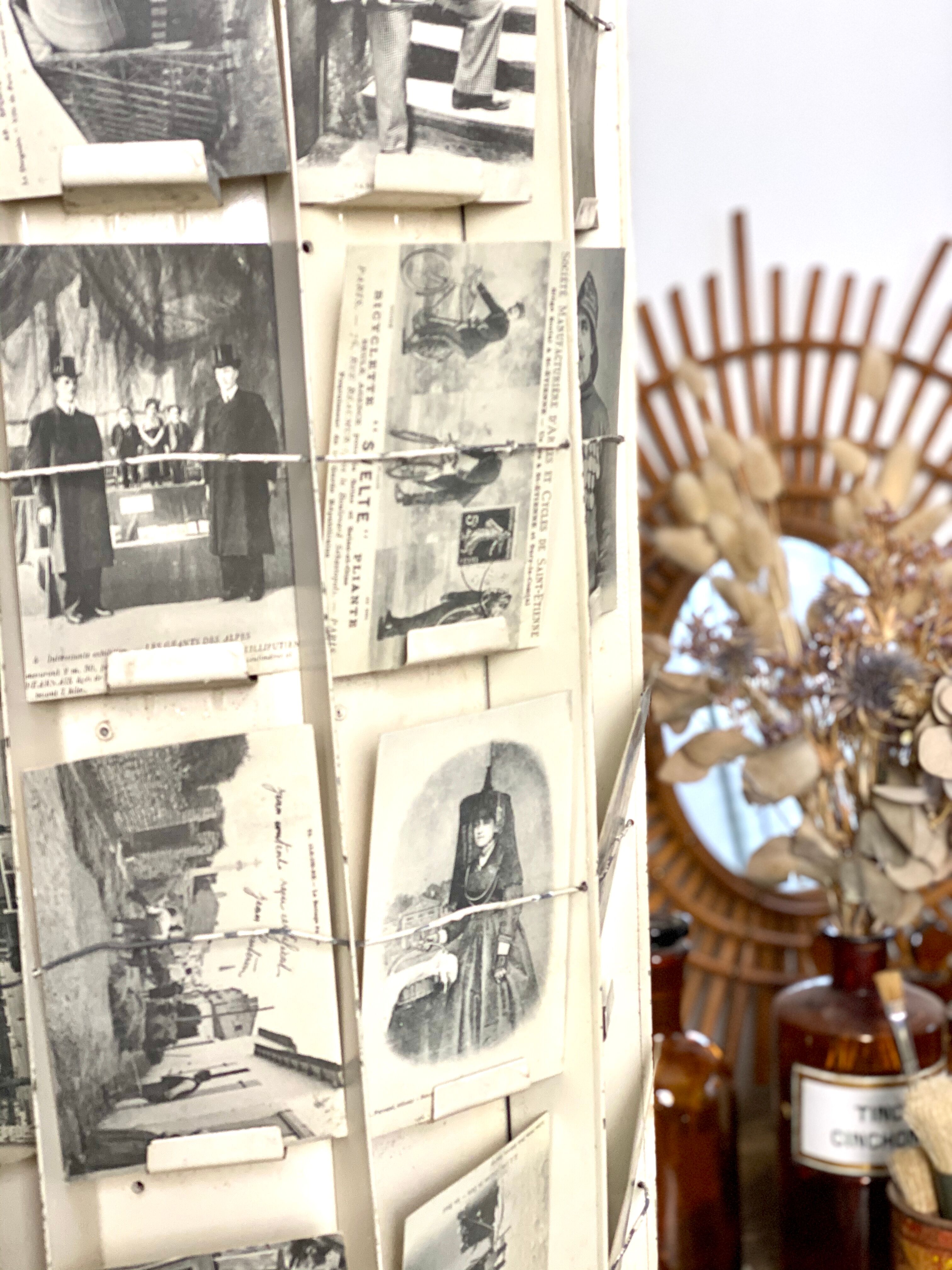 Old swirl display with seed bags