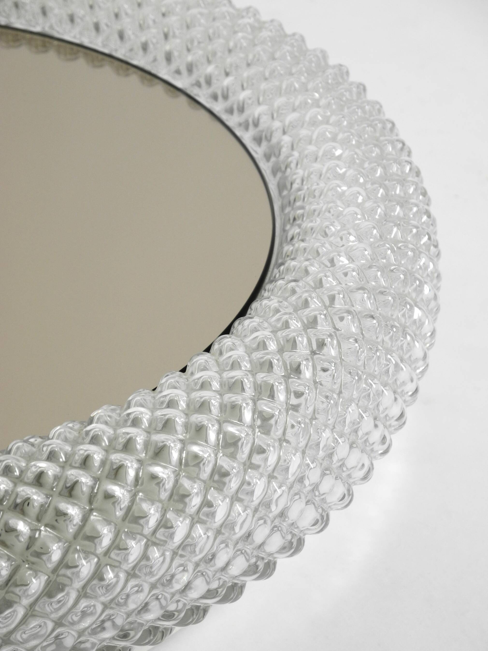 Stunning 1960s illuminated Limburg crystal glass wall mirror