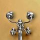 Vintage five-branch chandelier in chrome metal.