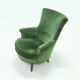 Vintage Green Velour Armchair 1950s