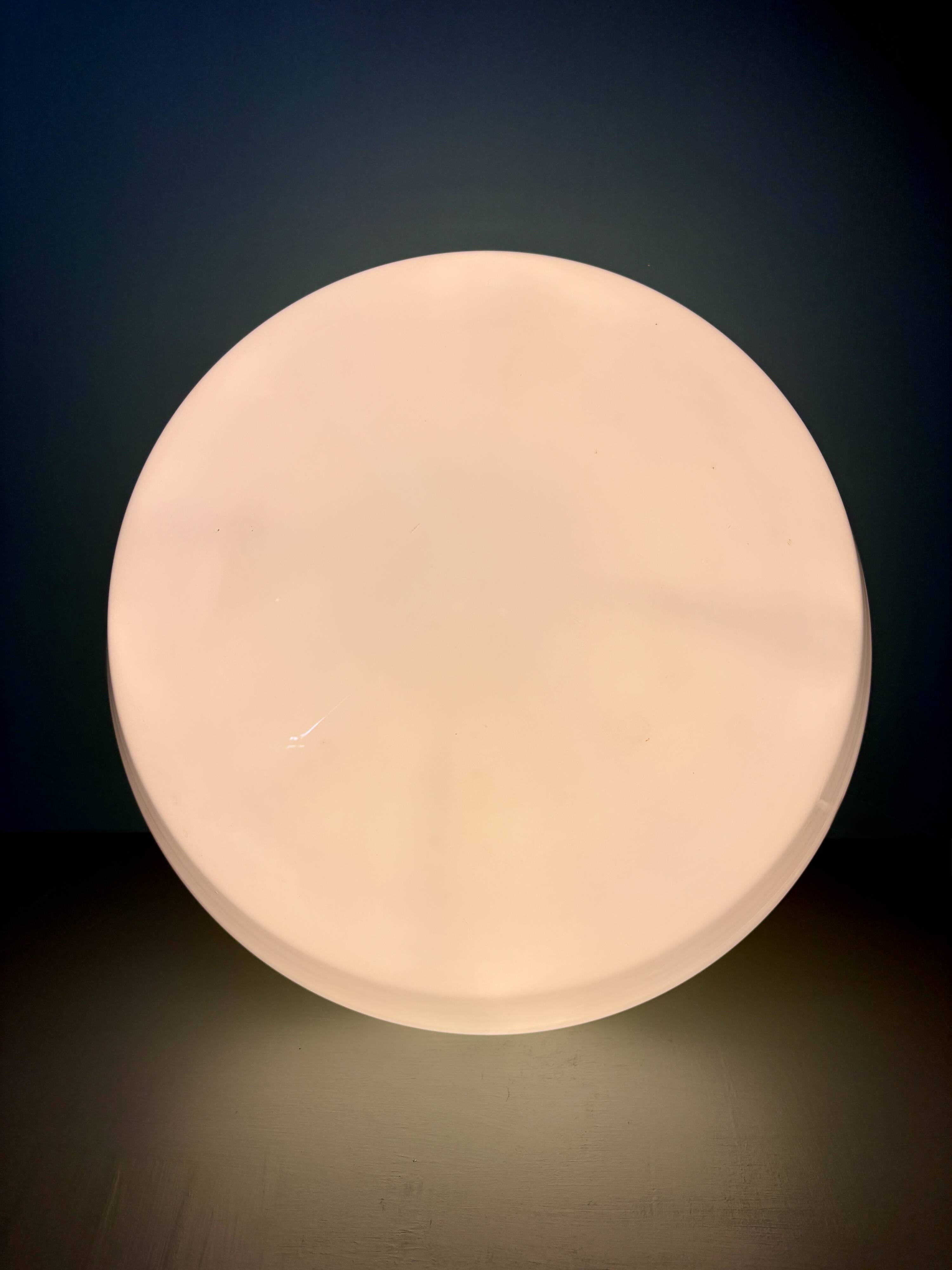 Vintage Mazda XXL globe wall or ceiling light in white opaline