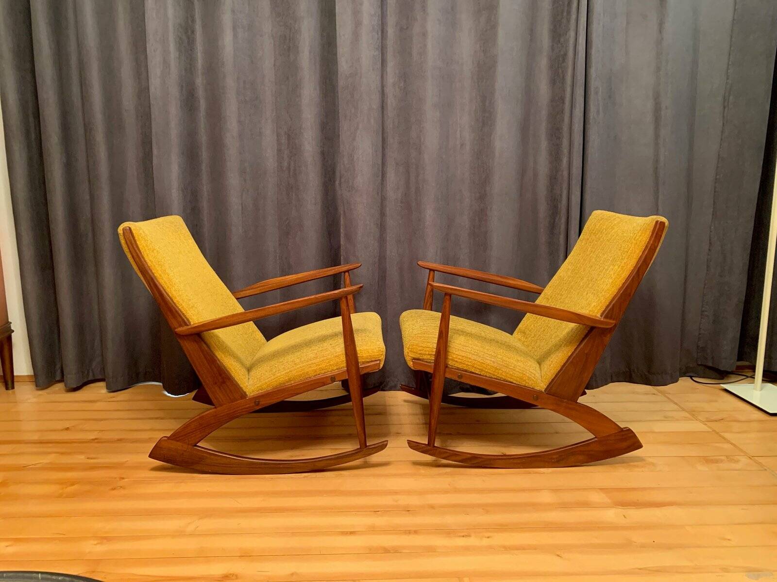 Set of Danish rocking chairs by Georg Jensen for Kubus Furniture, 1950s