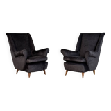 Pair of Italian Armchairs Attributed to Gio Ponti for ISA Bergamo, 1950s