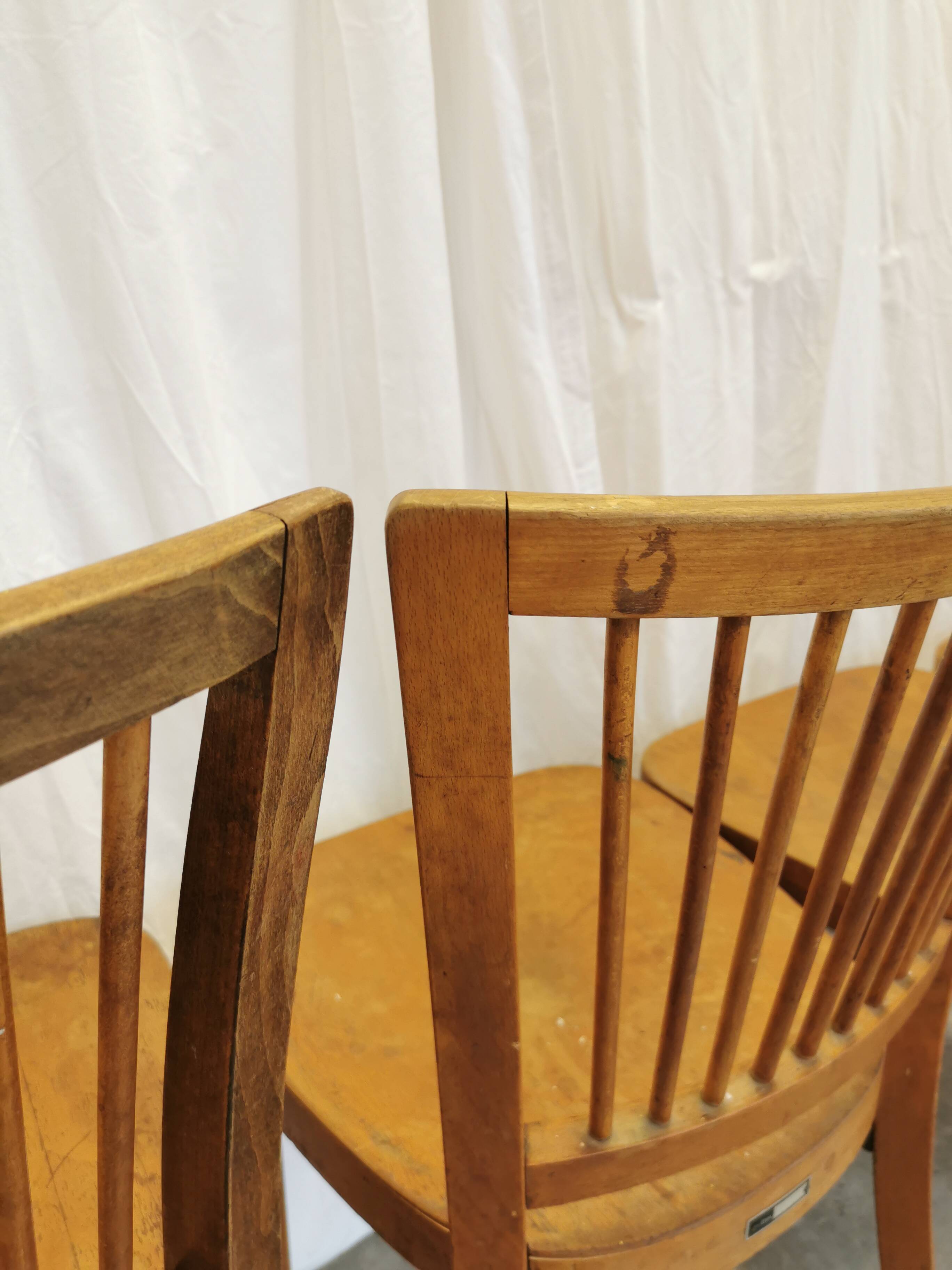 Vintage STOL Kamnik Wooden Dining Chair: 1960s Yugoslavia Bistro Style