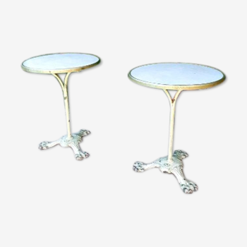 Pair of bistro gueridon late 19th century early 20th