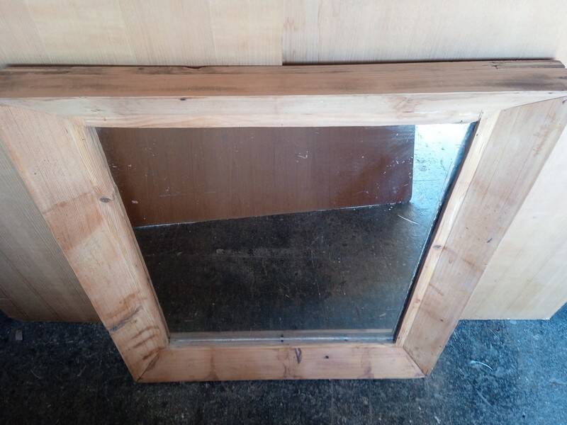 Miroir epais bois brut naturel 82/72cm - 1940