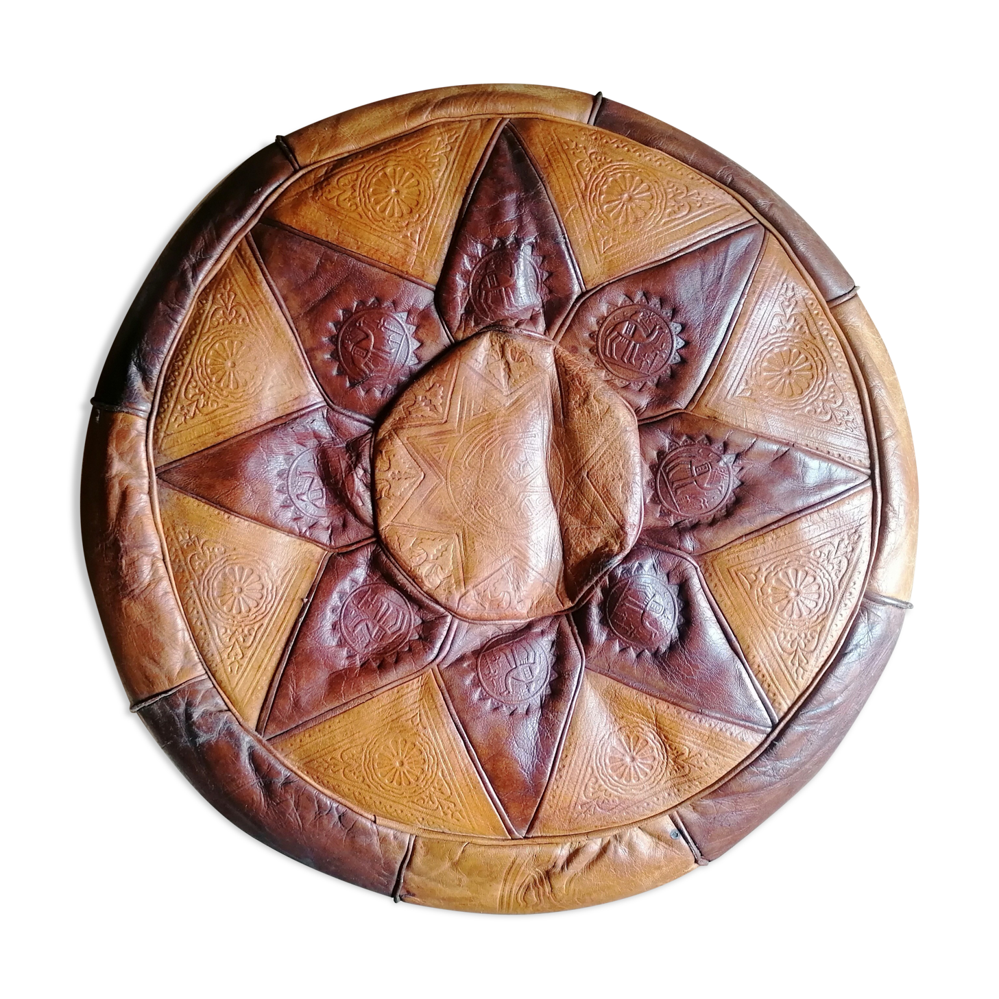 Pouf leather morocco