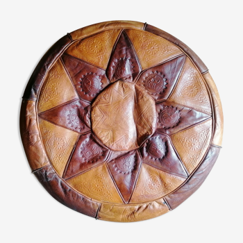 Pouf leather morocco
