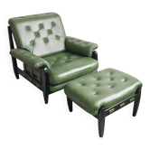 Fauteuil et ottomane "Rodeio" Mid Century Modern par Jean Gillon