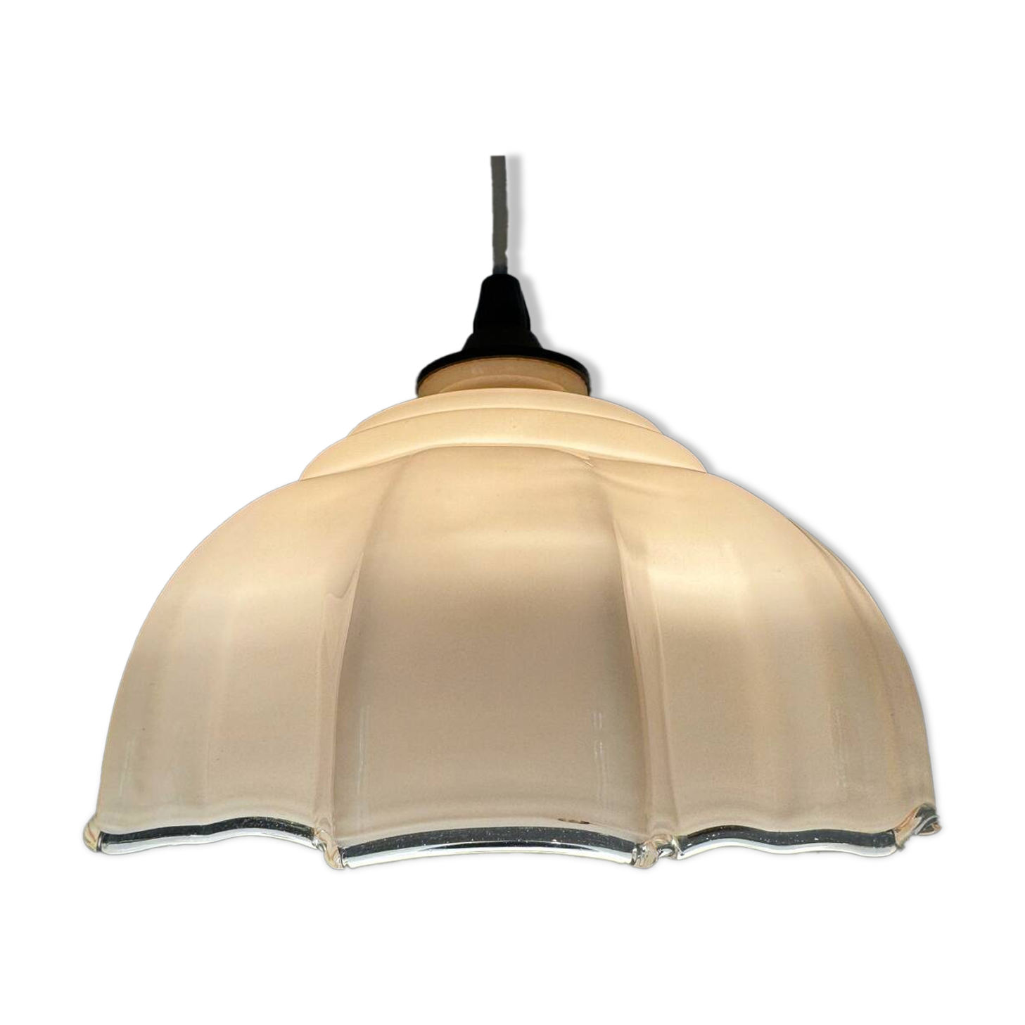 Opaline chandelier Czechoslovakian design 1960s