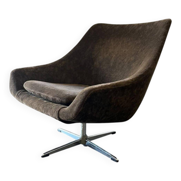 Fauteuil/chaise vintage marron sur pied étoile