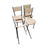 4 chaises Colette Gueden skaï effet paillage