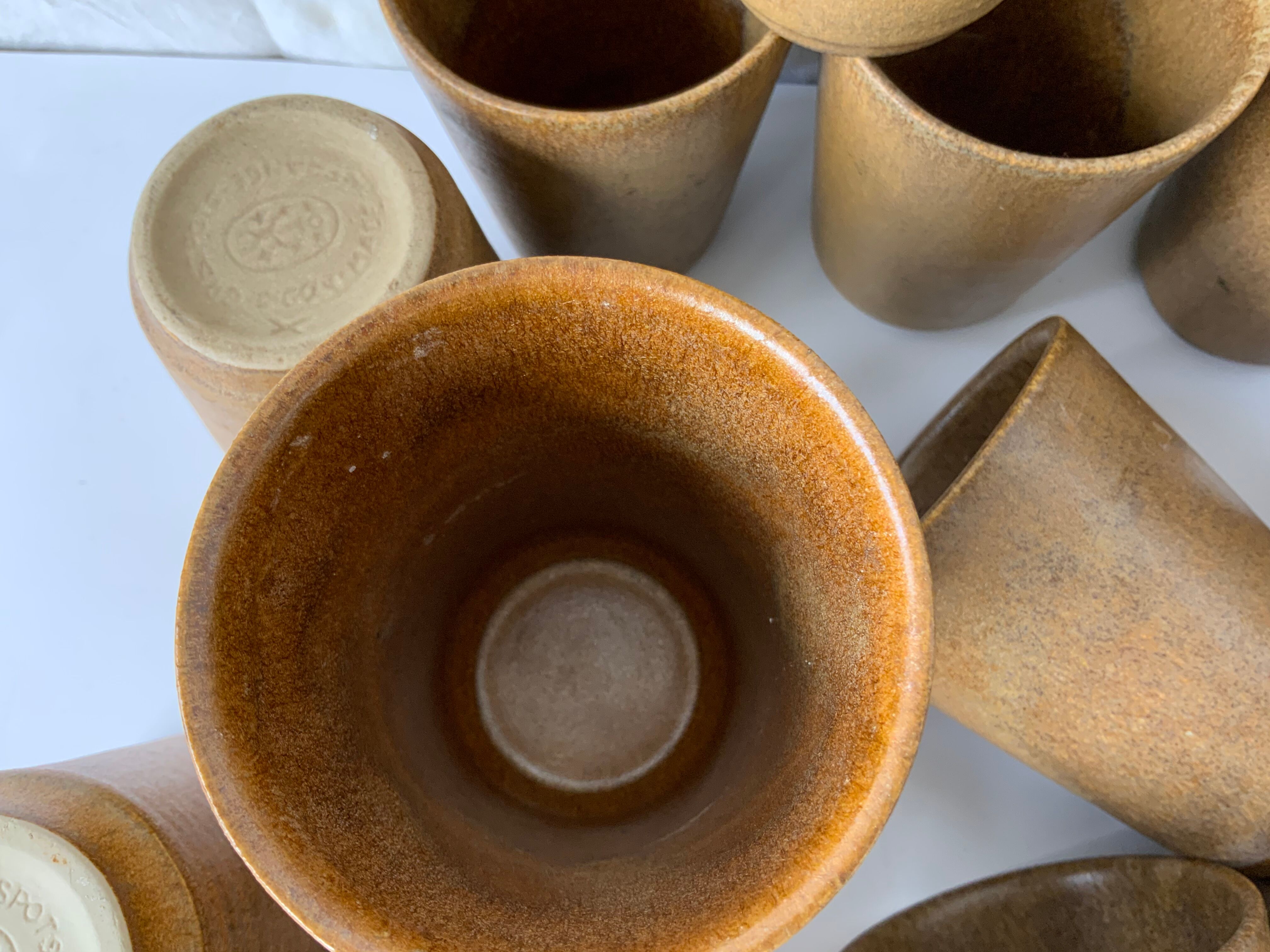 14 vintage sandstone cups
