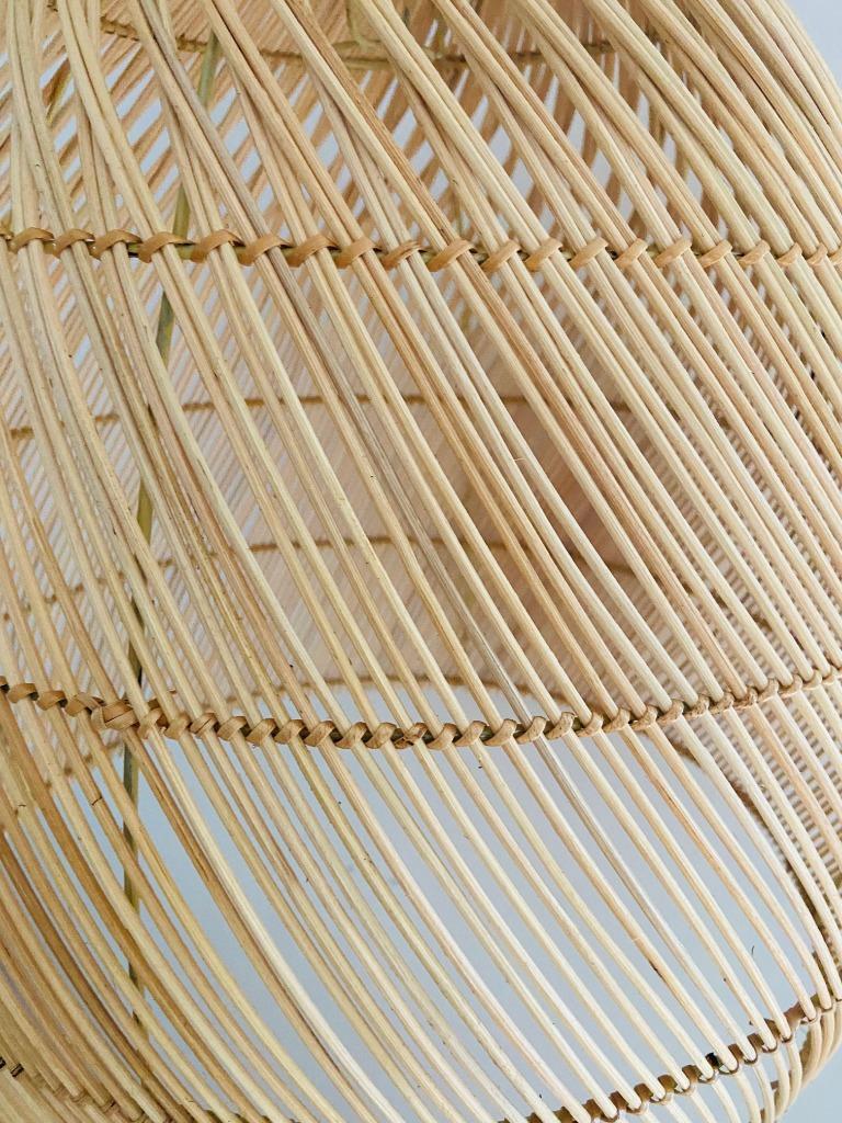 Rattan and wicker pendant lamp, bohemian lampshade