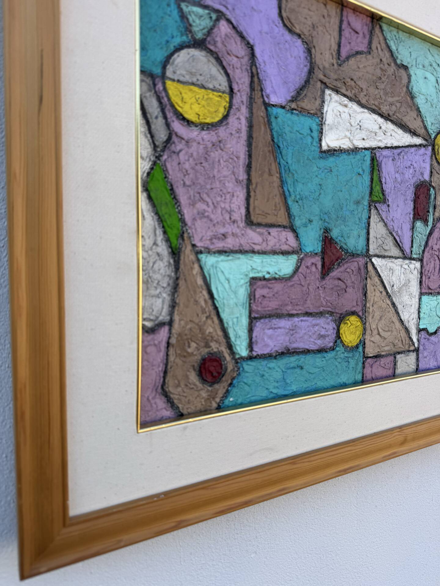 Abstract geometric coloured painting