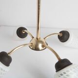 Luster 4 black branches, gold and glass