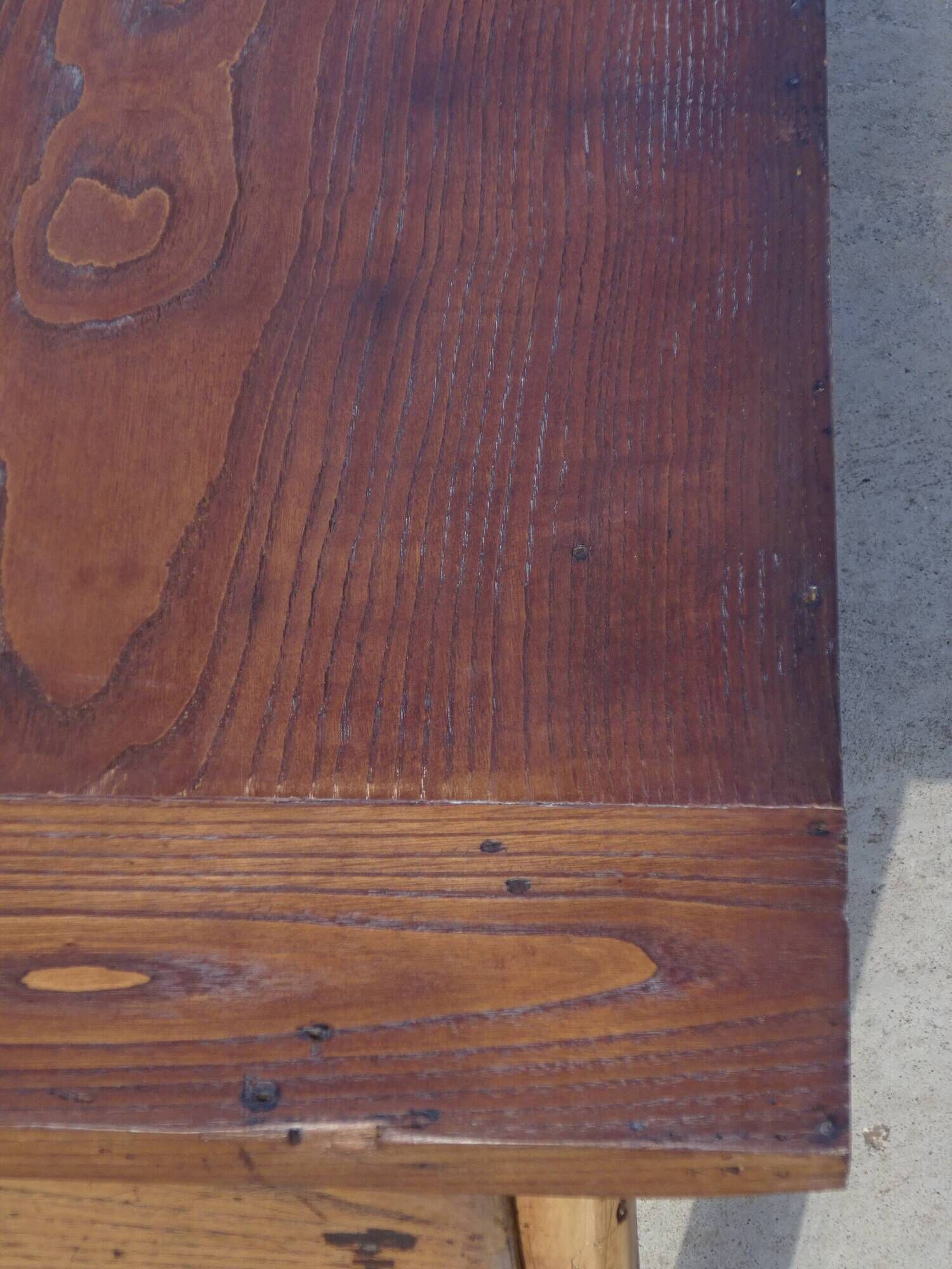 Restored antique farmhouse table, made entirely of solid oak.