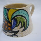 Vintage ceramic pitcher with rooster decoration