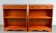 Pair of light walnut bookshelves with inlays and adjustable shelves.