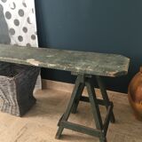 Wooden trestle bench