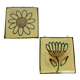 70s ceramic tile flower trivet, wall decoration