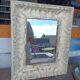 Miroir vintage bois et enduit