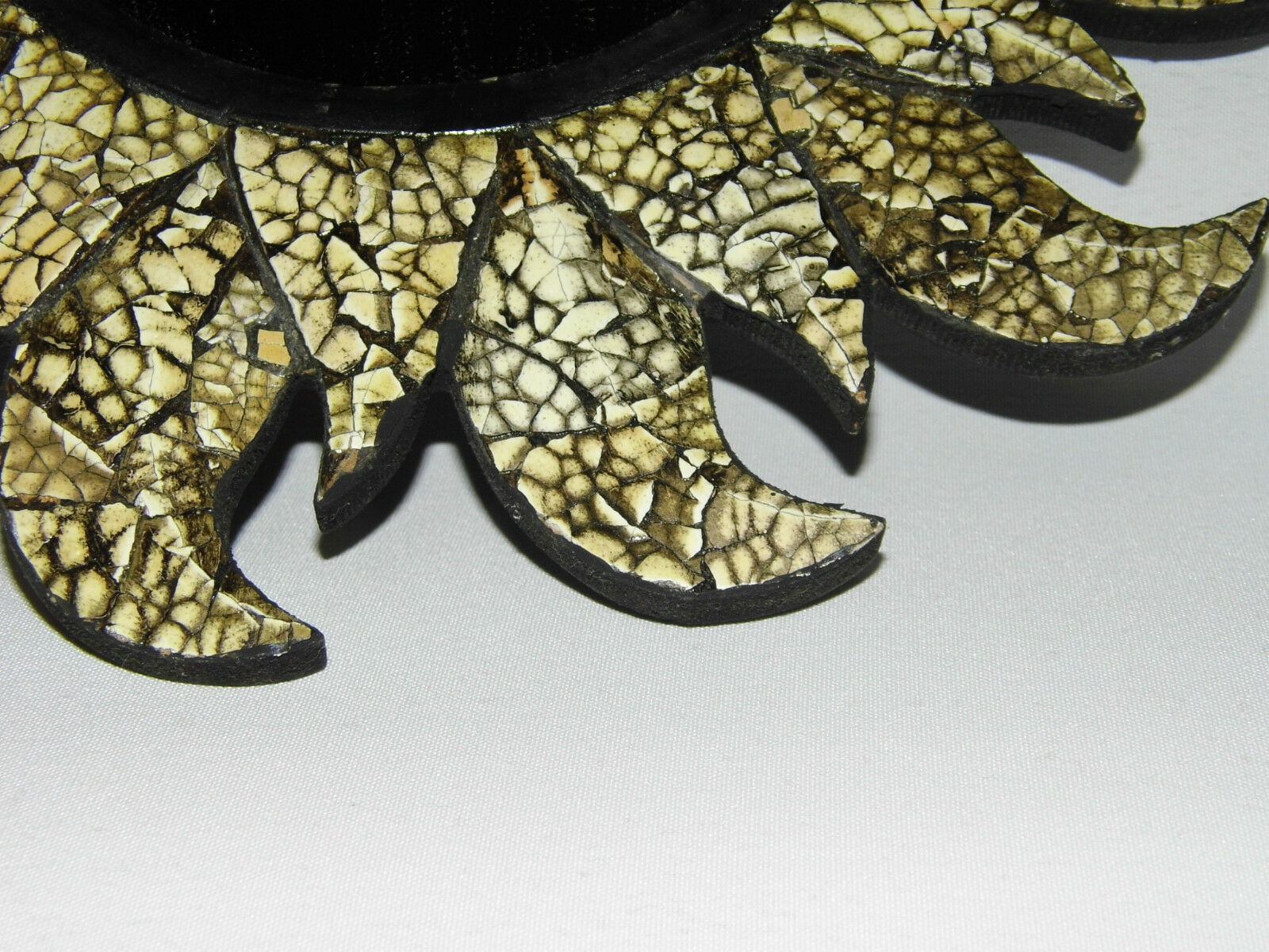 Rare ancient sun mirror wood and mosaic