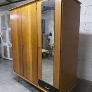 French wardrobe with tapered legs, 3 doors, 1 mirror, 27*130 and 1 t.